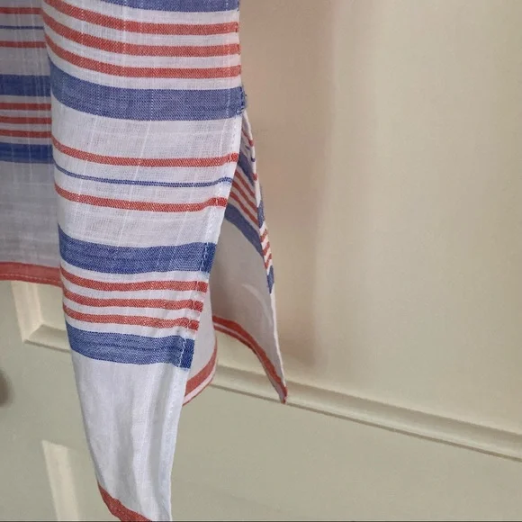 MICHAEL Michael Kors Beaded Tunic, White w/ Red & Blue Strip… - Picture 4 of 12